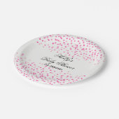 ピンクドットベビーシャワープレート、紙吹雪パーティープレート ペーパープレート (アングル)