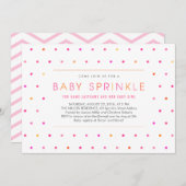 ピンクドットモダンクリーンガールベビー散布招待状 招待状 (正面/裏面)