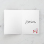 ピンクドットローラスケート誕生日カード カード (内部)