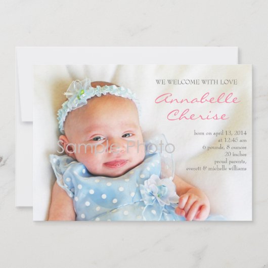 ピンクドット写真誕生の発表 案内状 (正面)