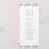 ピンクドット紙吹雪金ゴールド結婚のクラフトメニュー シーズンカード (正面/裏面)