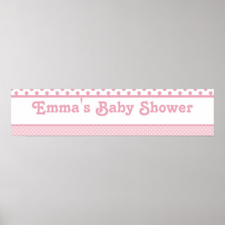 ピンクドット赤ちゃんシャワーバナー ポスター