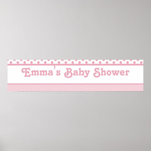 ピンクドット赤ちゃんシャワーバナー ポスター (正面)