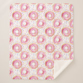 ピンクドナットスプリンクルパターンシェルパブランケット シェルパブランケット (正面)