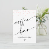 ピンクドモダンッツコーヒーバー標識 招待状 (スタンド正面)