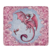 ピンクドラゴンの春自然ファンタジーアート カッティングボード (正面)