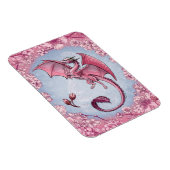 ピンクドラゴンの春自然ファンタジーアート マグネット (右側)