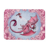 ピンクドラゴンの春自然ファンタジーアート マグネット (横)