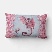 ピンクドラゴンの春自然ファンタジーアート ランバークッション (裏面)