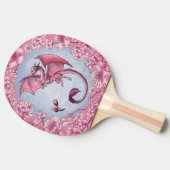 ピンクドラゴンの春自然ファンタジーアート 卓球ラケット (横)