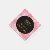 ピンクドラゴンはかりで測金ゴールドフェイクグリッター誕生日 スタンダードカクテルナプキン (角)
