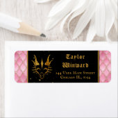 ピンクドラゴンはかりで測金ゴールドフェイクグリッター ラベル (インサイチュ)