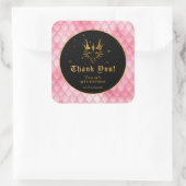 ピンクドラゴンはかりで測金ゴールド誕生日ありがとう スクエアシール (バッグ)