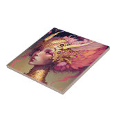 ピンクドラゴンウーマンファンタジーアート タイル (側面)