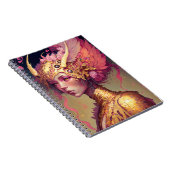 ピンクドラゴンウーマンファンタジーアート ノートブック (右側)