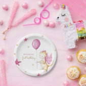 ピンクドラゴンガールバースデーパーティー ペーパープレート (パーティー)