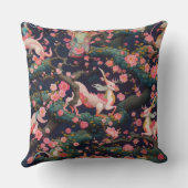 ピンクドラゴンズとさくらんぼ花装飾用クッション クッション (裏面)