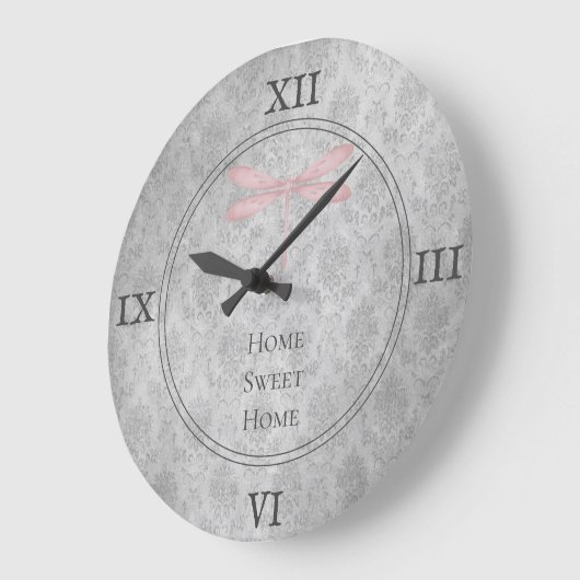 ピンクドラゴンフライダマスク ラージ壁時計 (傾斜)