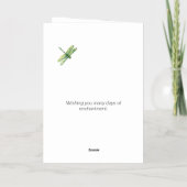 ピンクドラゴンフライパーソナライズされたフォイル誕生日カード 箔グリーティングカード (裏面)