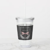 ピンクドラゴンフライ素朴アパーソナライズされたクリルタンブラー アクリルタンブラー (正面)