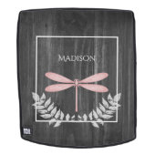 ピンクドラゴンフライ素朴パーソナライズされたリュック バックパック (取り外し可フェース)