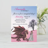 ピンクドラゴンプリンセスマジカルバースデーパーティー 招待状 (スタンド正面)