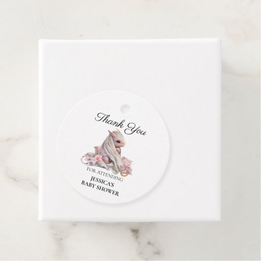 ピンクドラゴン赤ちゃんシャワー フェイバータグ (インサイチュ)