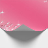 ピンクドリッピンググリッターガーリートレンディーシックモダン ラッピングペーパー (角)