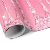 ピンクドリッピンググリッターガーリートレンディーシックモダン ラッピングペーパー (ロールコーナー)