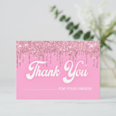 ピンクドリッピンググリッターサンキューカード サンキューカード (スタンド正面)