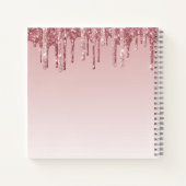 ピンクドリッピンググリッターバレリナバレエダンサー ノートブック (裏面)