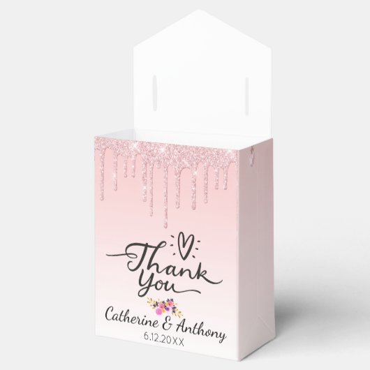 ピンクドリッピンググリッターフローラありがとう フェイバーボックス (オープン)