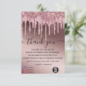ピンクドリッピンググリッター事業 サンキューカード (スタンド正面)