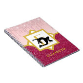 ピンクドリッピンググリッター姿スケーターアイスダンサー ノートブック (右側)