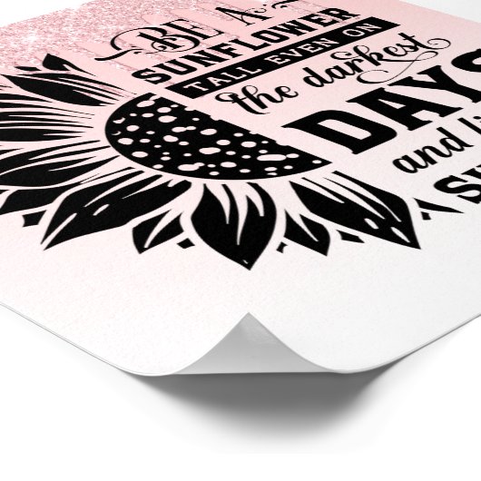 ピンクドリッピンググリッター感動的引用文ポスター ポスター (角)