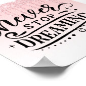 ピンクドリッピンググリッター感動的引用文ポスター ポスター (角)