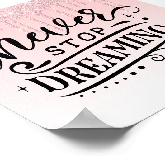 ピンクドリッピンググリッター感動的引用文ポスター ポスター (角)