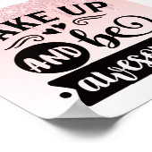 ピンクドリッピンググリッター感動的引用文ポスター ポスター (角)