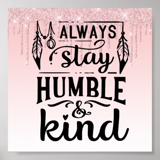 ピンクドリッピンググリッター感動的引用文ポスター ポスター (正面)