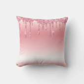 ピンクドリッピンググリッター装飾用クッション クッション (正面)