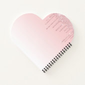 ピンクドリッピンググリッター赤面ピンクフローラブーケ ノートブック (裏面)