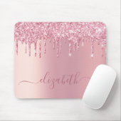 ピンクドリッピンググリッター パーソナライズされた マウスパッド (マウス)