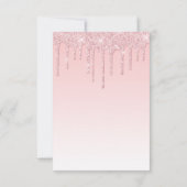 ピンクドリッピンググリッター/パープルユニコーン誕生日 招待状 (裏面)