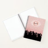 ピンクドリップグリッターガーリーアーティストスケッチブック ノートブック (内部)