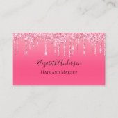 ピンクドリップグリッターガーリートレンディーシックモダンバス 名刺 (正面)