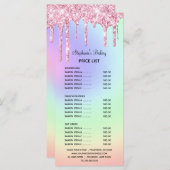ピンクドリップグリッターベーカリー価格表とメニュー メニュー (正面/裏面)