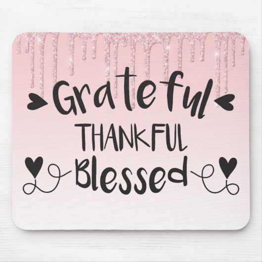 ピンクドリップグリッター/感謝賛美心 マウスパッド (正面)