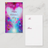 ピンクドリップハート抽象芸術キッズバレンタイン ノートカード (正面/裏面)