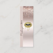 ピンクドリップフェイクグリッタードリップスメイクアップアーティスト スキニー名刺 (正面)