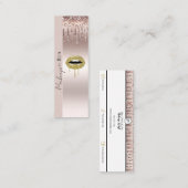 ピンクドリップフェイクグリッタードリップスメイクアップアーティスト スキニー名刺 (正面/裏面)